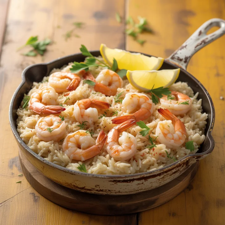 one pan shrimp rice
